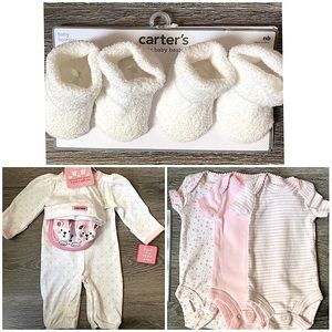 SOLD - Carters Newborn Preemie 0-3 month, converter gown set, onesies, booties